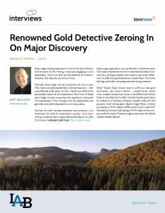 Renowned Gold Detective Zeroing In On Major Discovery